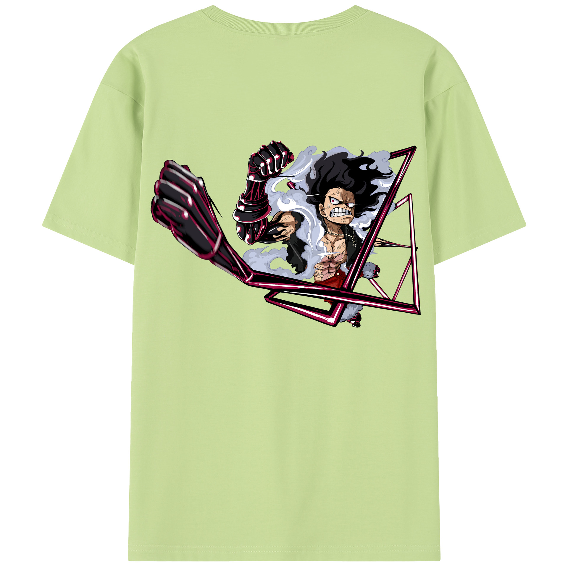ワンピース モンキー・D・ルフィ ONE PIECE Monkey D. Luffy 綿100％半袖Tシャツ（背面プリント）
